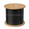 8Ware 350m CAT6A UTP LAN Network Cable Roll 24AWG PVE HDPE 7.4mm UV Stabilised Jacket Wooden Reel Outdoor Black
