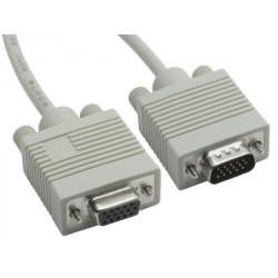 8Ware VGA Extension Cable 3m - 15 pins Male to 15 pins Female for Monitor PC Molded Type Grey