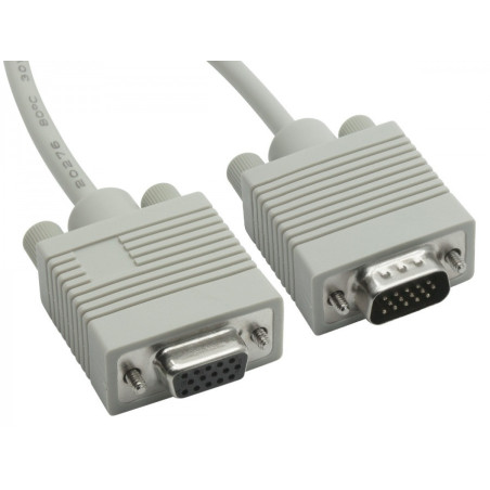 8Ware VGA Extension Cable 3m - 15 pins Male to 15 pins Female for Monitor PC Molded Type Grey