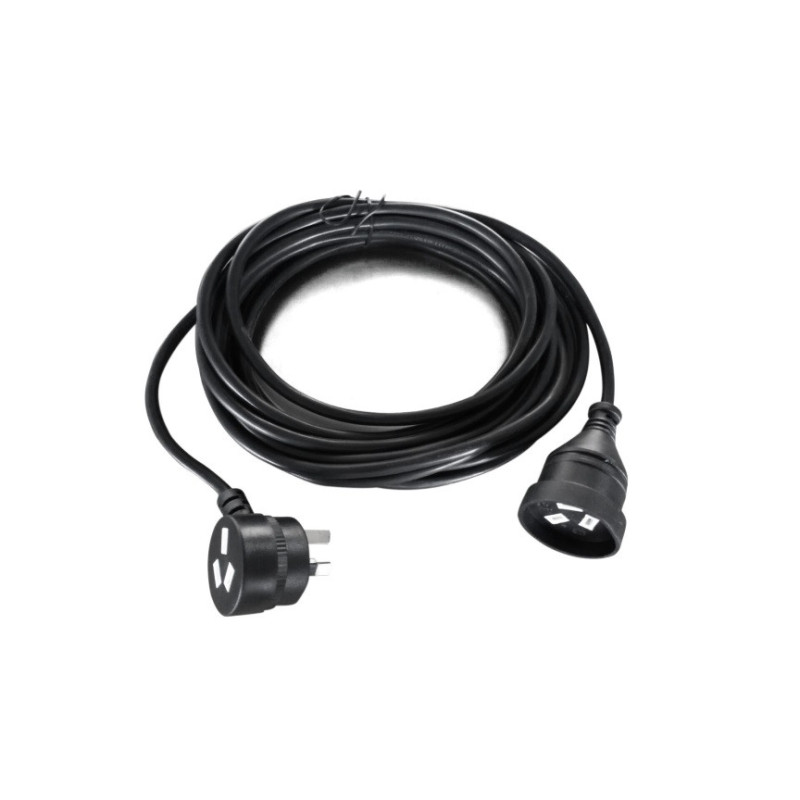 8Ware AU Power Cable Extension  3-Pin Male to Female 2m 3-Pin AU Piggy Back Black