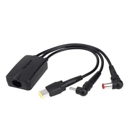 Targus 3-Way Active DC Charging Cable 3 Pin - Accommodates up to 3 different Power Tips/SecureFix clips for Semi-Permanent (L