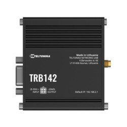 Teltonika TRB142 Industrial Rugged LTE RS232 Gateway, 4G/LTE (Cat 1), Equipped with RS232, Compatible with Industrial DNP3, P