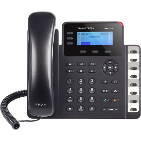Grandstream GXP1630 3 Line IP Phone, 3 SIP Accounts, 132 x 64 Backlit LCD Display, HD Audio, Dual-Switched Gigabit Ports, Pow