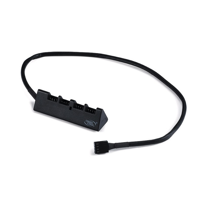 DeepCool FH-04 4 Port Fan Hub, Compatible With 12V 3PIN/4PIN Fans, 550mm, Extend Up To 4 Fans