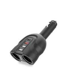 (LS)mbeat® Gorilla Power Four Port USB-C PD & QC3.0 Car Charger with Cigar Lighter Splitter features built-in over heat Pack