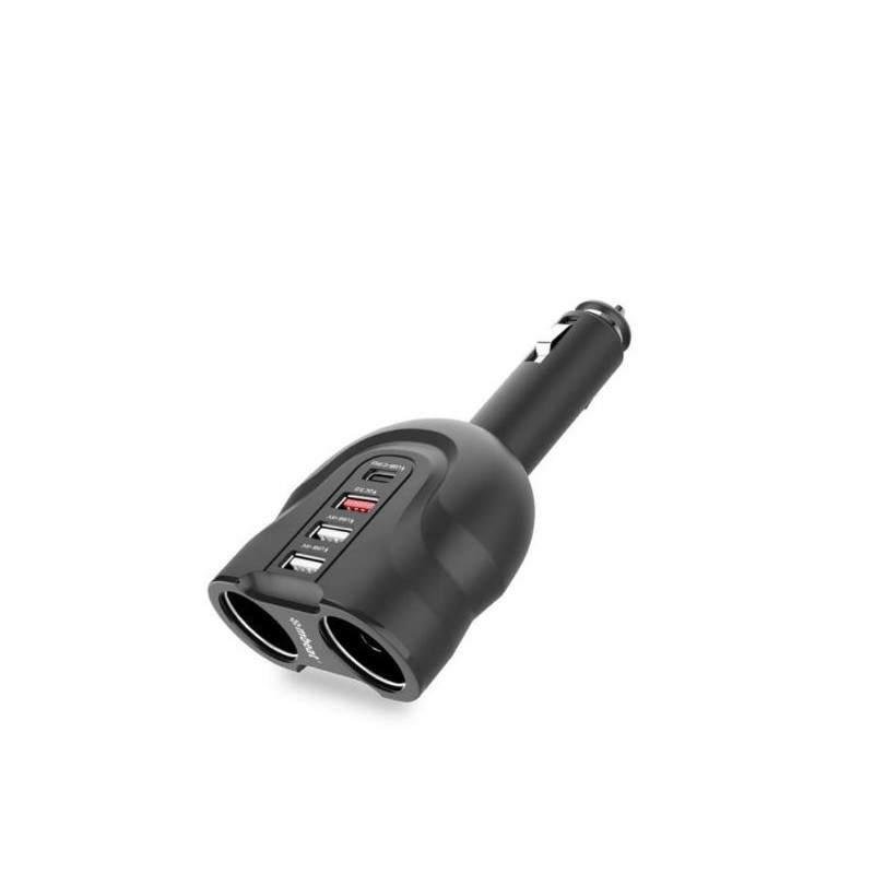 (LS)mbeat® Gorilla Power Four Port USB-C PD & QC3.0 Car Charger with Cigar Lighter Splitter features built-in over heat Pack