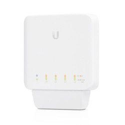 Ubiquiti UniFi USW Flex-Managed,Layer 2 Gigabit Switch with Auto-sensing 802.3af PoE Support,1x PoE In, 4x PoE Out,POE Adapte
