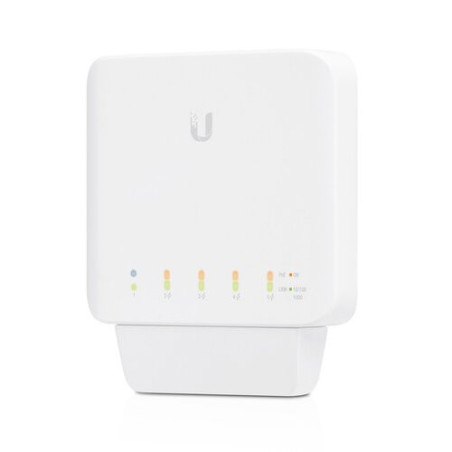Ubiquiti UniFi USW Flex-Managed,Layer 2 Gigabit Switch with Auto-sensing 802.3af PoE Support,1x PoE In, 4x PoE Out,POE Adapte