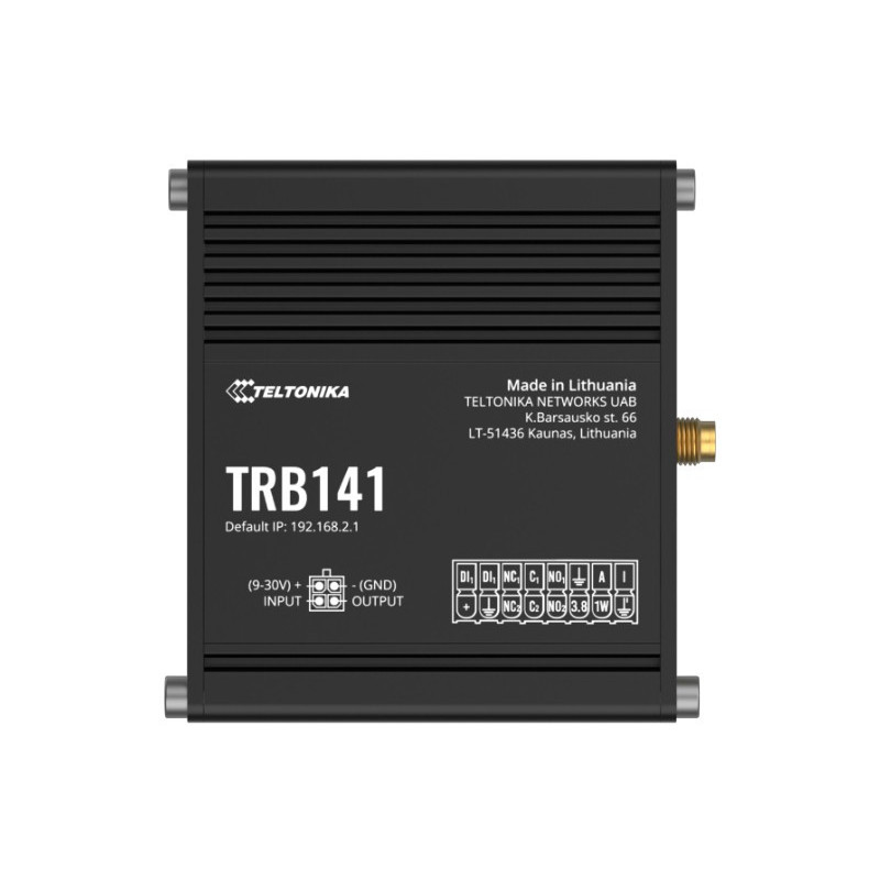 Teltonika TRB141 Industrial Rugged GPIO LTE Gateway, 4G/LTE (Cat 1), I/O Connector Block, Micro-USB, Compatible with Industri