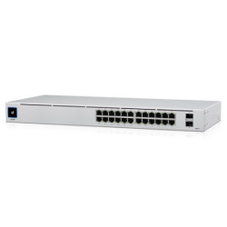 Ubiquiti UniFi 24 Port Managed Gigabit Switch, 16x PoE  Ports, 8x Gigabit Ethernet Ports, 2xSFP - 95W - Touch Display - Fanle