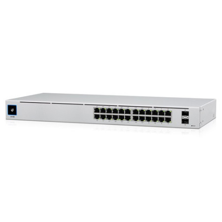 Ubiquiti UniFi 24 Port Managed Gigabit Switch, 16x PoE  Ports, 8x Gigabit Ethernet Ports, 2xSFP - 95W - Touch Display - Fanle