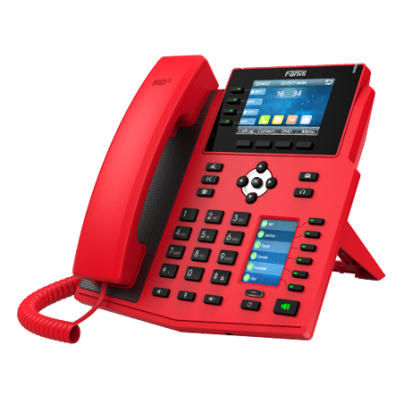 Fanvil X5U-RED High End Enterprise IP Phone - 3.5' Colour Screen, 16 Lines, 40 x DSS Buttons, Dual Gigabit NIC,Bluetooth - 2 