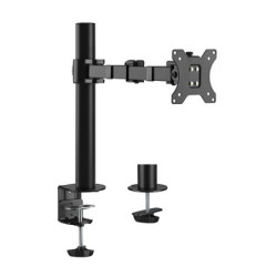 Brateck Single Monitor Affordable Steel Articulating Monitor Arm Fit Most 17'-32' Monitor Up to 9kg per screen VESA 75x75/100