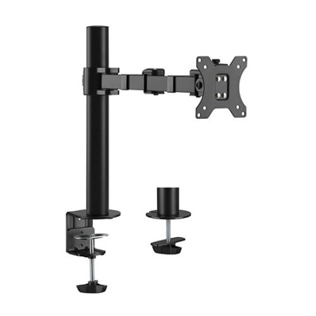 Brateck Single Monitor Affordable Steel Articulating Monitor Arm Fit Most 17'-32' Monitor Up to 9kg per screen VESA 75x75/100