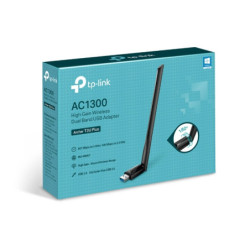 TP-Link Archer T3U Plus AC1300 High Gain Wi-Fi Dual Band USB Adapter,  867Mbps at 5GHz   400Mbps at 2.4GHz, USB 3.0, 1xHigh 