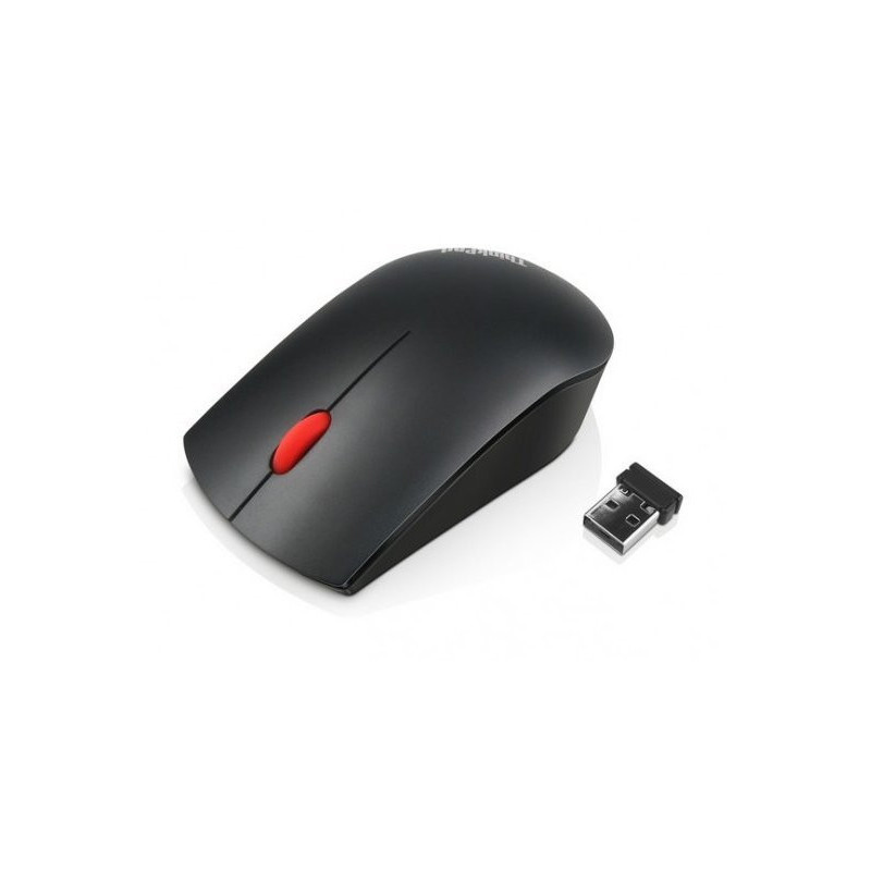 LENOVO Essentials Compact Wireless Mouse - 2.4 GHz Wireless via Nano USB, 1000 DPI, Optical sensor, Supported PC with USB por