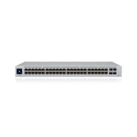 Ubiquiti UniFi 48-port Managed Gigabit Layer2 switch,  48x Gigabit Ethernet Ports w/ 32x 802.3at POE , 4x SFP Port Touch Disp
