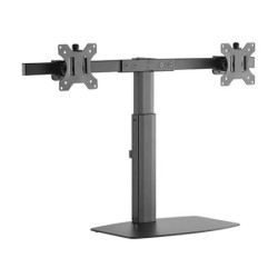 Brateck Dual Free Standing Screen Pneumatic Vertical Lift Monitor Stand Fit Most 17‘-27’ Monitors Up to 6kg per screen VE