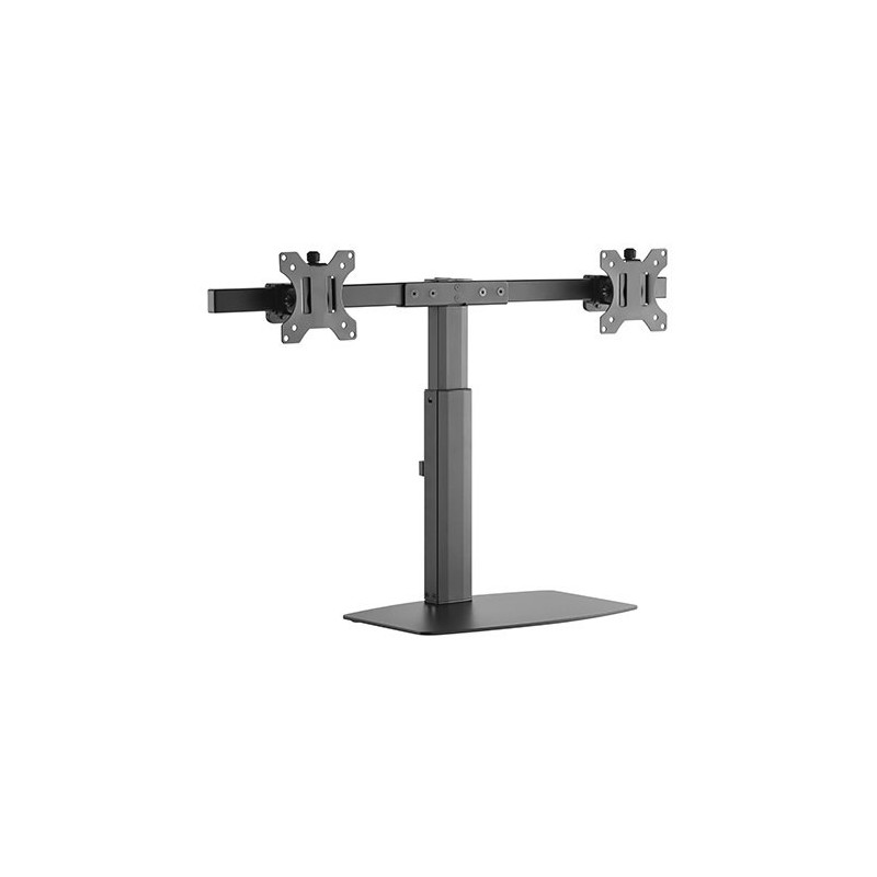 Brateck Dual Free Standing Screen Pneumatic Vertical Lift Monitor Stand Fit Most 17‘-27’ Monitors Up to 6kg per screen VE