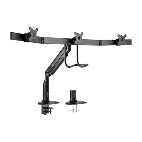 Brateck Triple Monitors Select Gas Spring Aluminum Monitor Armt Fit Most Screen Size 17'-32' up to 6.5kg VESA 75x75/100x100 (