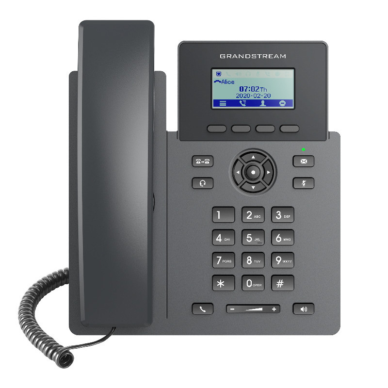 Grandstream GRP2601P Carrier Grade  2 Line IP Phone, 2 SIP Accounts, 2.2' LCD, 132x48 Screen, HD Audio, Powerable Via POE, 5 