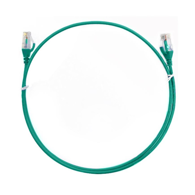 8ware CAT6 Ultra Thin Slim Cable 0.5m / 50cm - Green Color Premium RJ45 Ethernet Network LAN UTP Patch Cord 26AWG for Data On