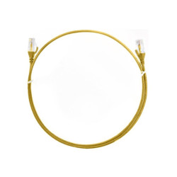 8ware CAT6 Ultra Thin Slim Cable 1m / 100cm - Yellow Color Premium RJ45 Ethernet Network LAN UTP Patch Cord 26AWG for Data