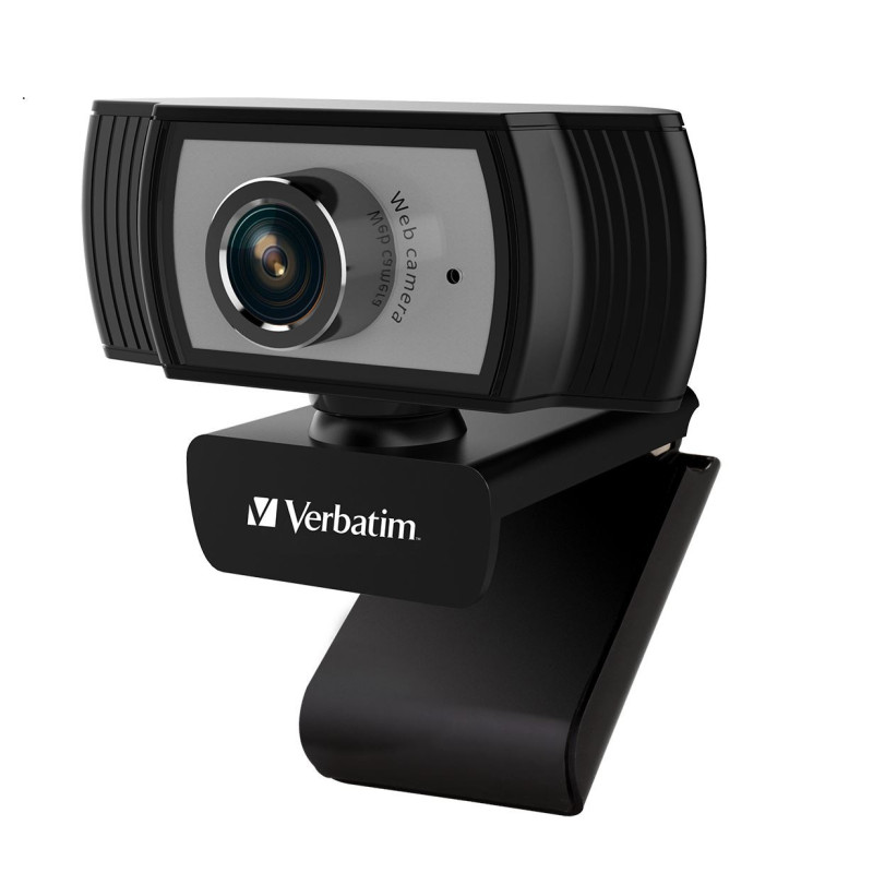 Verbatim 1080p Full HD Webcam - Black/Silver FHD 1920x1080, 2.0 Mega Pixels, Compatible with Windows XP,7 8, 10, Android V5, 