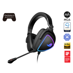 ASUS ROG DELTA S Lightweight USB-C Gaming Headset with AI noise-canceling mic, MQA rendering technology, RGB lighting, PC, Sw