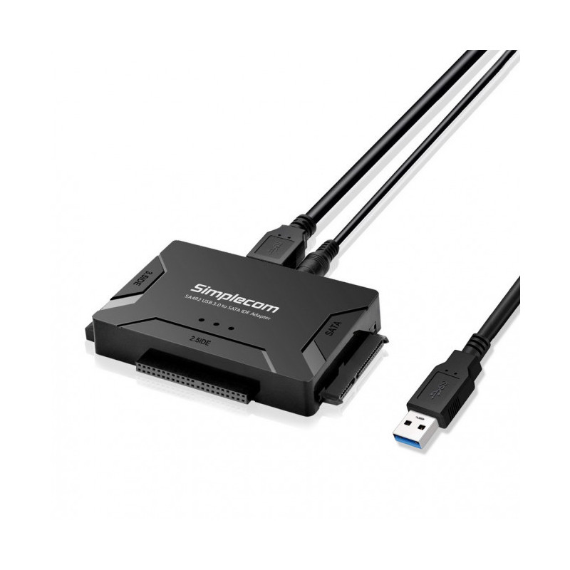 Simplecom SA492 USB 3.0 to 2.5', 3.5', 5.25' SATA IDE Adapter with Power Supply