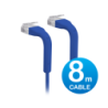 UniFi Patch Cable 8m Blue, Both End Bendable to 90 Degree, RJ45 Ethernet Cable, Cat6, Ultra-Thin 3mm Diameter U-Cable-Patch-8