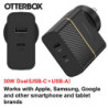 OtterBox 30W Dual Port Premium PD Fast Wall Charger - Black (78-80029), Compact, Drop Tested, Safe & Smart Charging, Best for