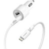 OtterBox Dual Port (24W) Car Charger with Lightning to USB-A Cable (1M) - White (78-52698), Compact design,Safe & Smart Charg