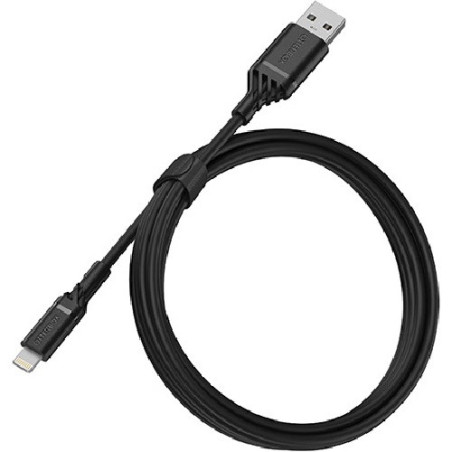 OtterBox Lightning to USB-A (2.0) Cable (1M) - Black (78-52525), 3 AMPS (60W), MFi, 3K Bend/Flex, 480Mbps Transfer, Durable, 