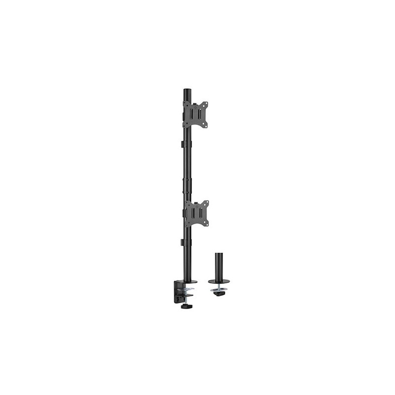 Brateck Vertical Pole Mount Dual-Screen Monitor Mount Fit Most 17'-32' Monitors, Up to 9kg per screen VESA 75x75/100x100
