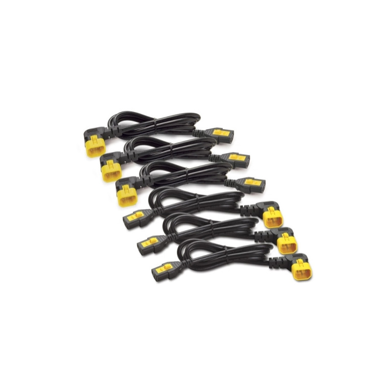 APC Locking Power Cord Kit, C13 to C14 (90 Degree), 1.2M Length, 6 Pack