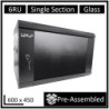 LDR Assembled 6U Wall Mount Cabinet (600mm x 450mm) Glass Door - Black Metal Construction - Top Fan Vents - Side Access Panel