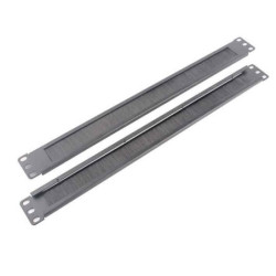 LDR 1U 19' Cable Management Brush Rail (Brush Panel) - Black Metal Construction