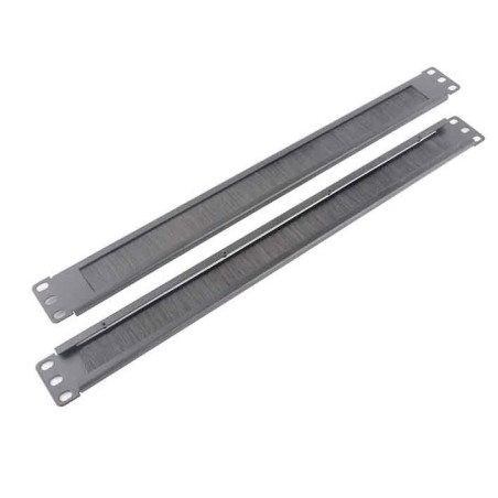 LDR 1U 19' Cable Management Brush Rail (Brush Panel) - Black Metal Construction
