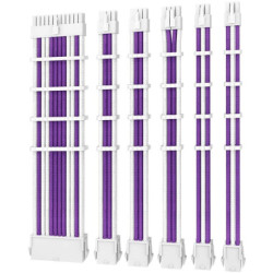 Antec PSU -  Sleeved Extension Cable Kit V2 - Purple / White. 24PIN ATX, 4 4 EPS, 8PIN PCI-E, 6PIN PCI-E, Compatible with Sta