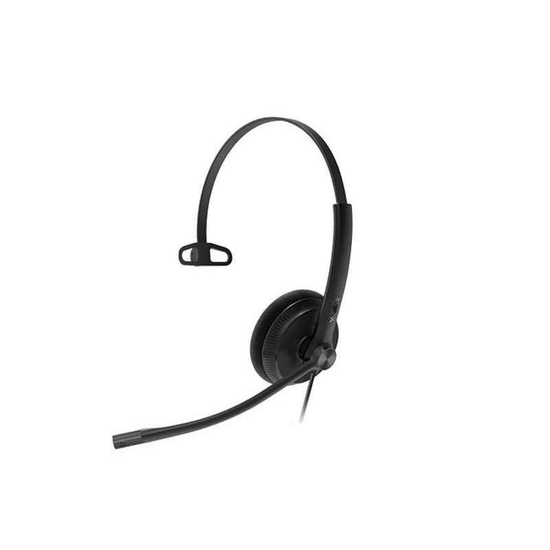 Yealink YHS34 Mono Wired Headset with QD to RJ Port, Wideband Noise-Canceling Headset, Monaural Ear, RJ9, QD Cord, Leather Ea