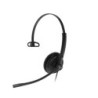 Yealink YHS34 Mono Wired Headset with QD to RJ Port, Wideband Noise-Canceling Headset, Monaural Ear, RJ9, QD Cord, Leather Ea