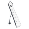 Belkin SurgePlus 4-Outlet 2-Meter Surge Protection Strip With Two (2.4) Amp USB Charging Ports - White (BSV401au2M), 2M Power