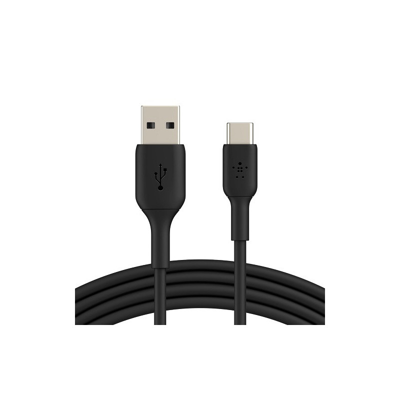 Belkin BoostCharge USB-C to USB-A Cable (1M) - Black (CAB001bt1MBK), 3A/15W, 480Mbps, 25K  Bends, Samsung, USB-IF Certified, 