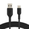 Belkin BoostCharge USB-C to USB-A Cable (1M) - Black (CAB001bt1MBK), 3A/15W, 480Mbps, 25K  Bends, Samsung, USB-IF Certified, 