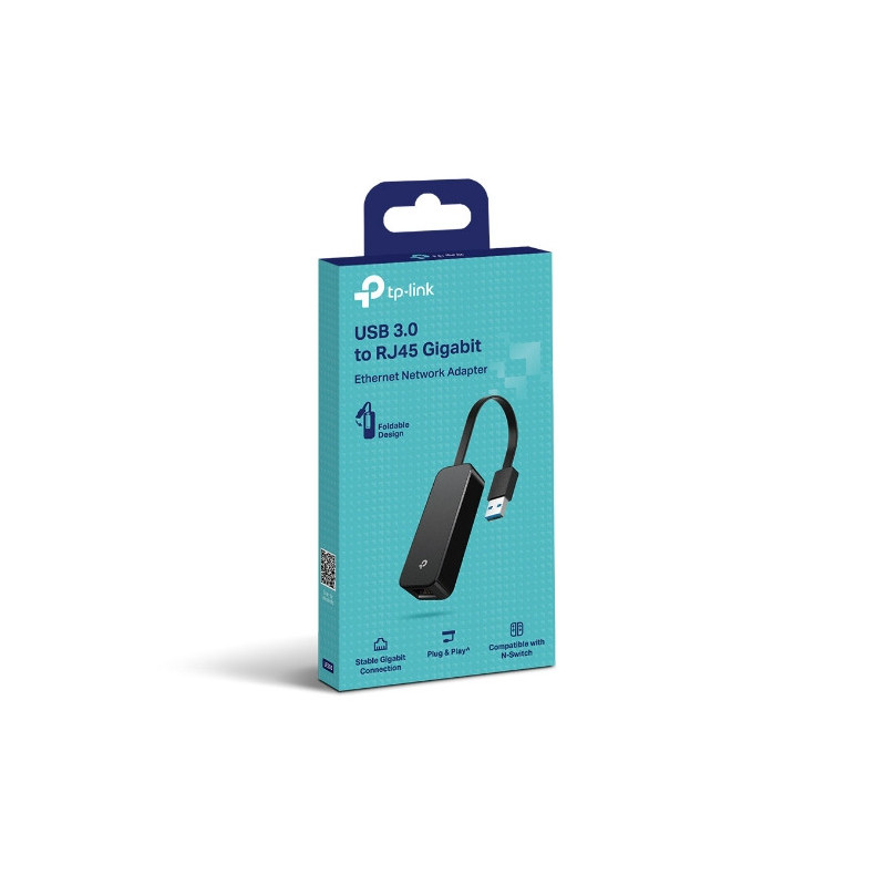 TP-Link UE306 USB 3.0 to Gigabit Ethernet Network Adapter, Foldable and Portable, Suitable for Ultrabook, Nintendo Switch, Li