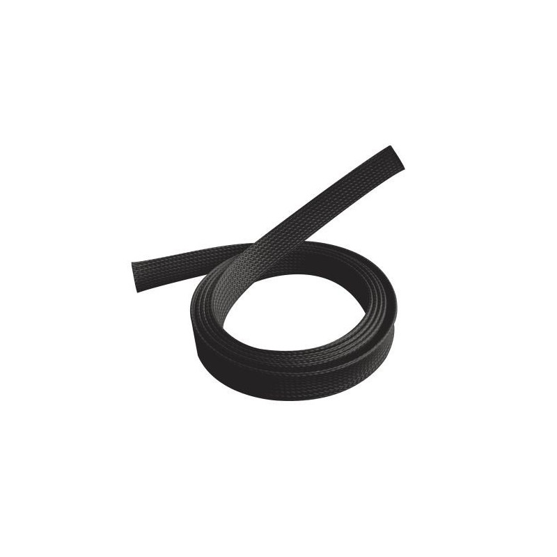 Brateck Braided Cable Sock (20mm/0.79' Width)  Material Polyester Dimensions1000x20mm -- Black (LS)