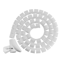 Brateck 30mm/1.2' Diameter Coiled Tube Cable Sleeve   Material Polyethylene(PE) Dimensions 1000x30mm - White (LS)