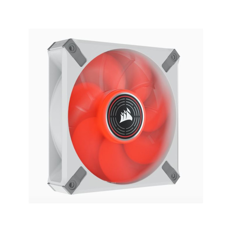 Corsair ML ELITE Series, ML120 LED ELITE WHITE, 120mm Magnetic Levitation Red LED Fan with AirGuide, Single Pack(LS)