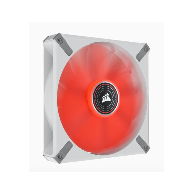 Corsair ML ELITE Series, ML140 LED ELITE WHITE, 140mm Magnetic Levitation Red LED Fan with AirGuide, Single Pack(LS)